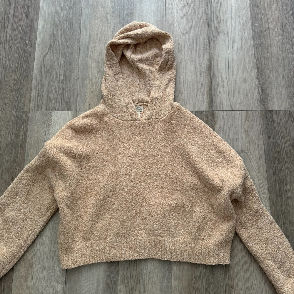 NWOT Sherpa Cropped Sweater with hood